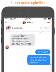 Tinder match opheffen