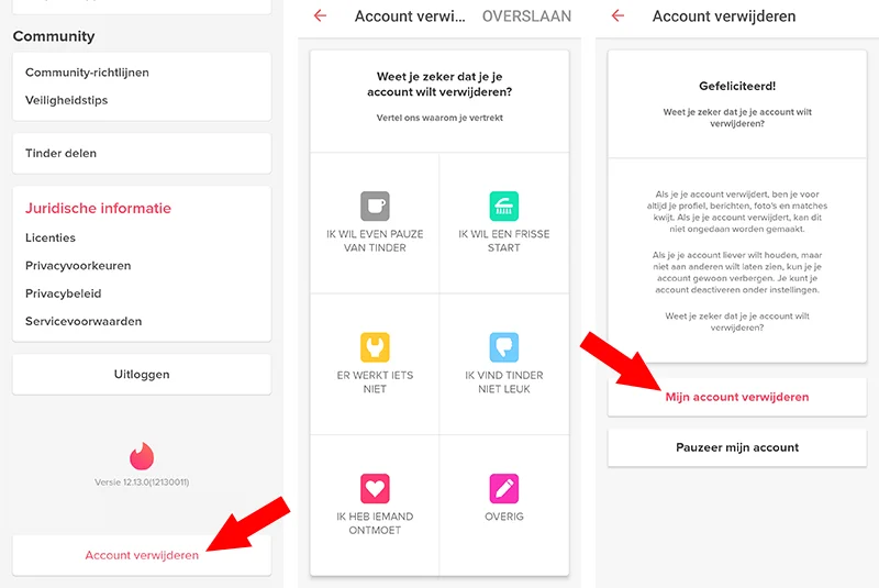 tinder verwijderen