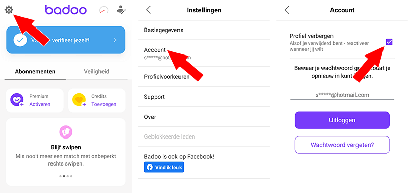 badoo verbergen