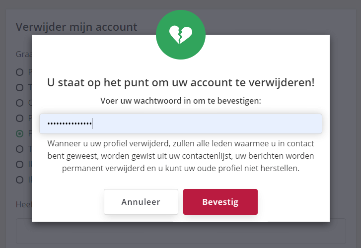 Twoo verwijderen profiel Twoo opzeggen