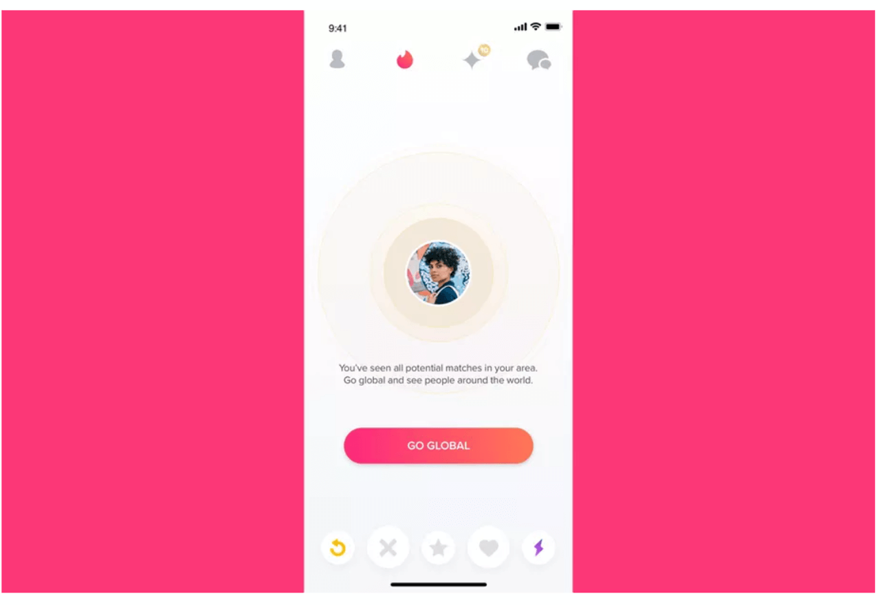 tinder global mode