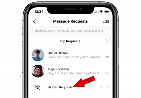 insta dm hidden