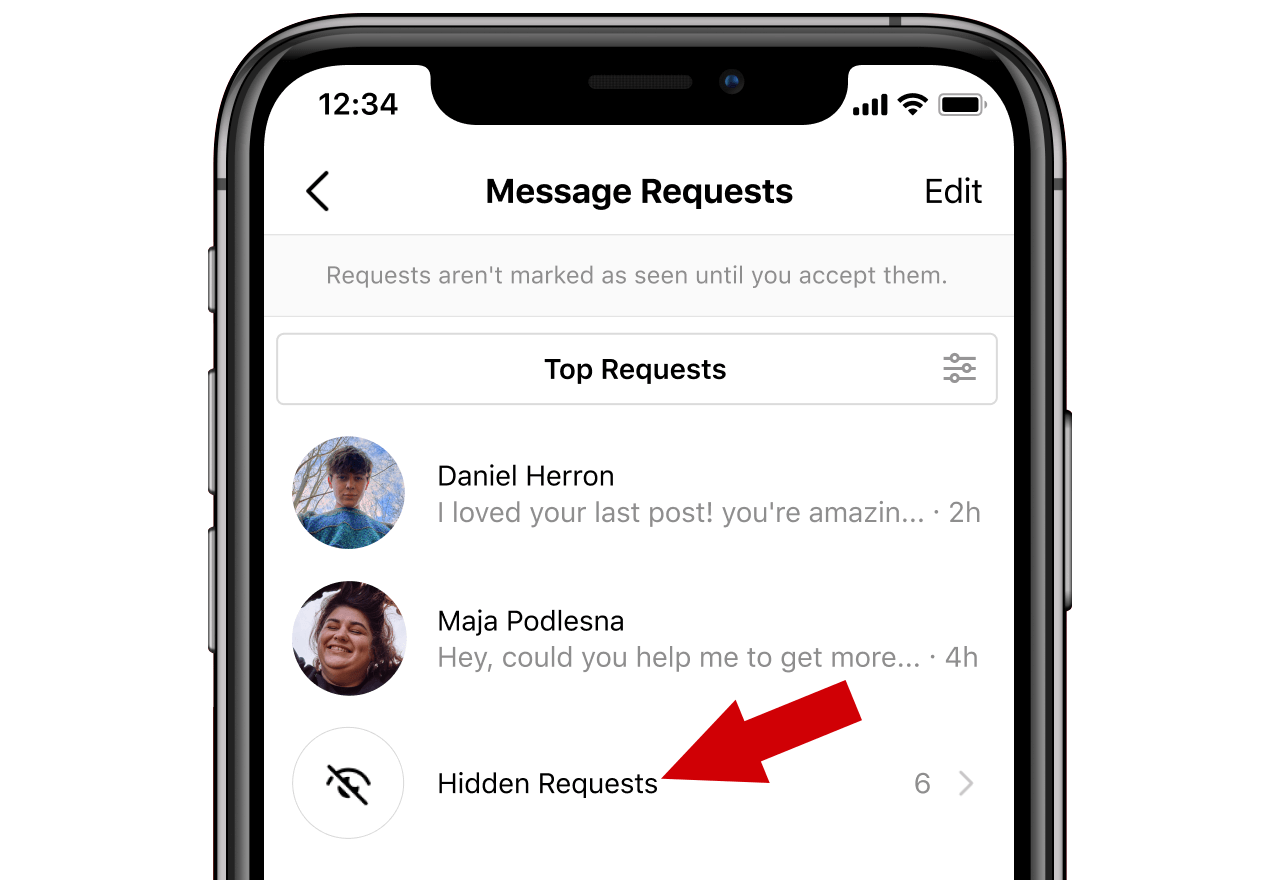 insta dm hidden