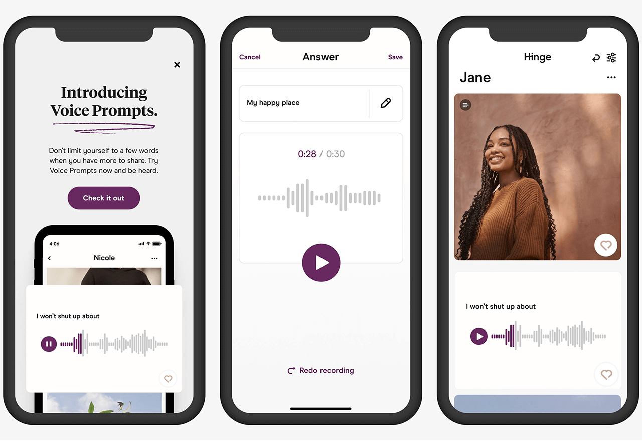 hinge voice prompts