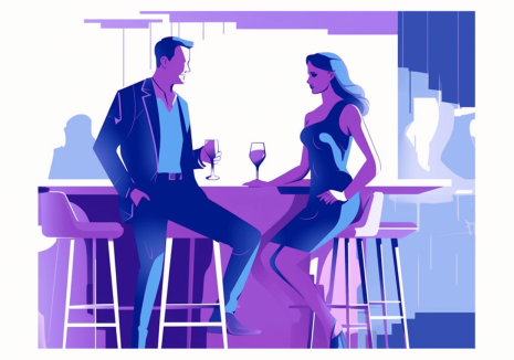 man vrouw café