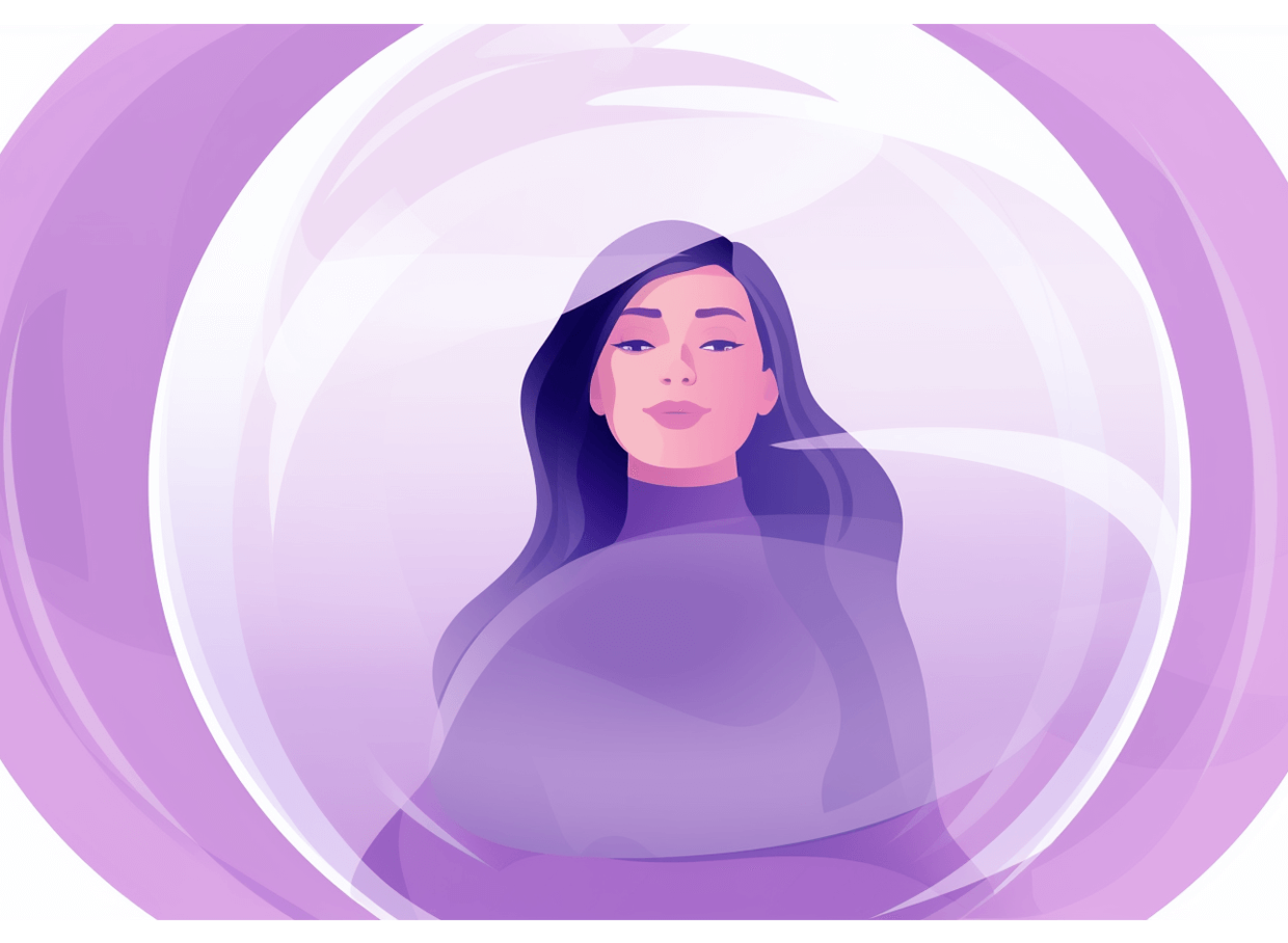 vrouw bubbel